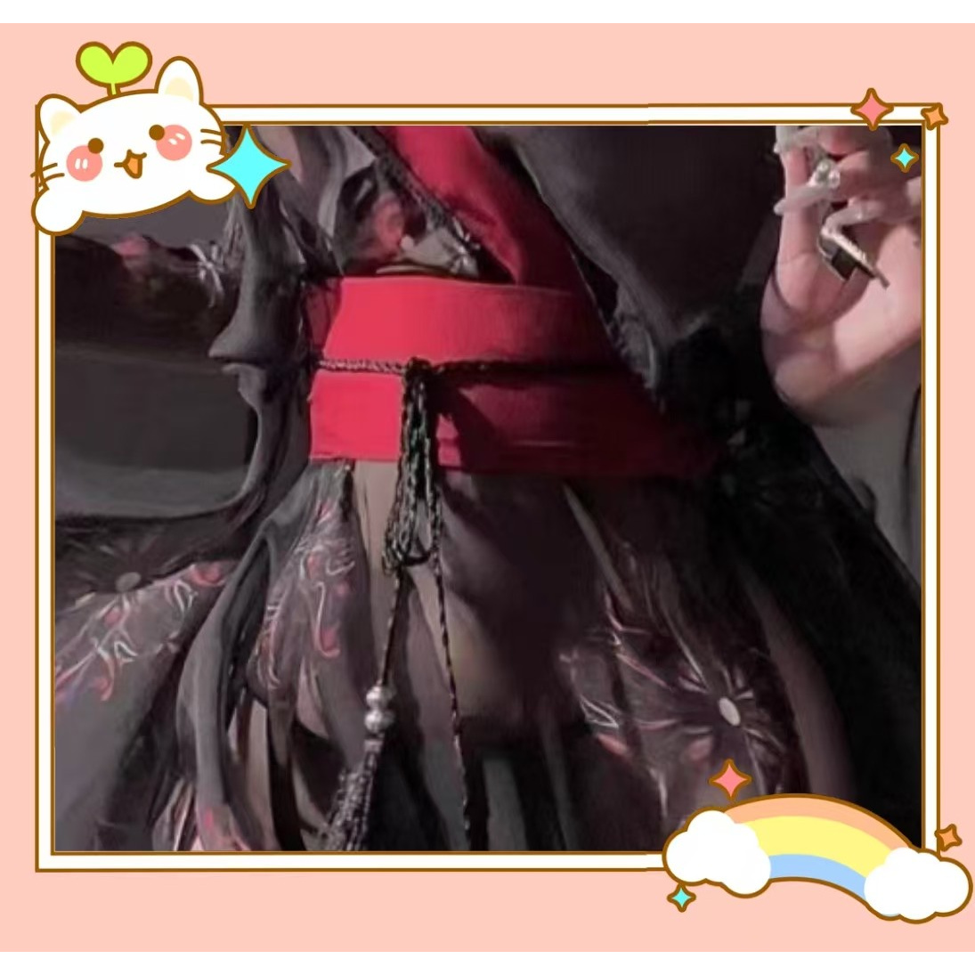 高品质cos女装2024新品黑色印花古风汉服偏偏风华睡衣1112