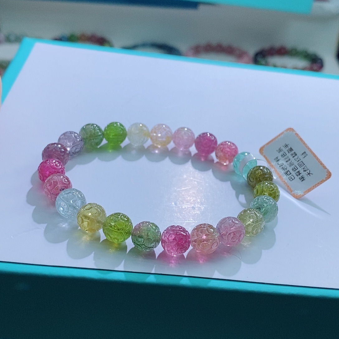 碧玺手链未镶嵌8.7mm左右