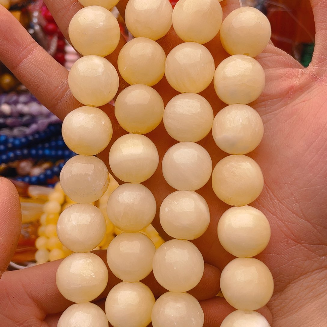 玛瑙/玉髓珠宝半成品未镶嵌冕黄玉1条卡17