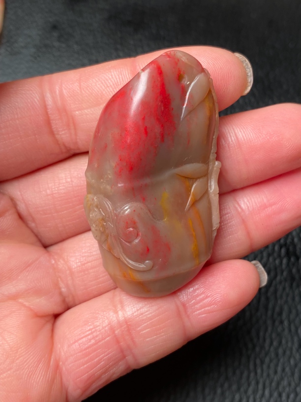 昌化鸡血石挂件竹节36.8克