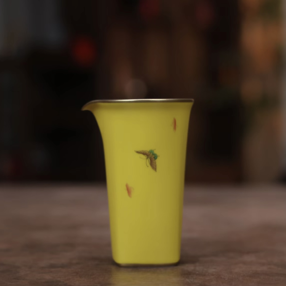 华隐堂帝黄描金公道杯