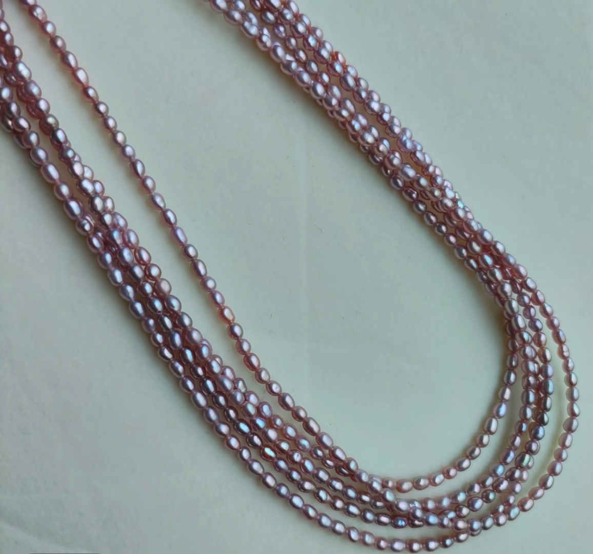 【炫彩紫】淡水野生无核稀有keshi珍珠项链2-3mm（非基地发货不带证