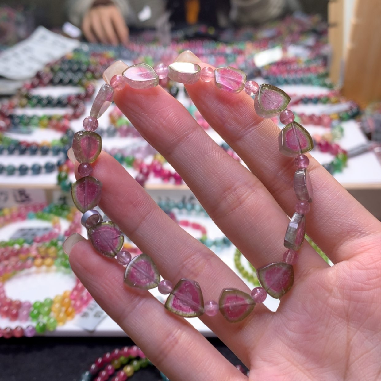 【闪购商品】银S925镶嵌手链碧玺