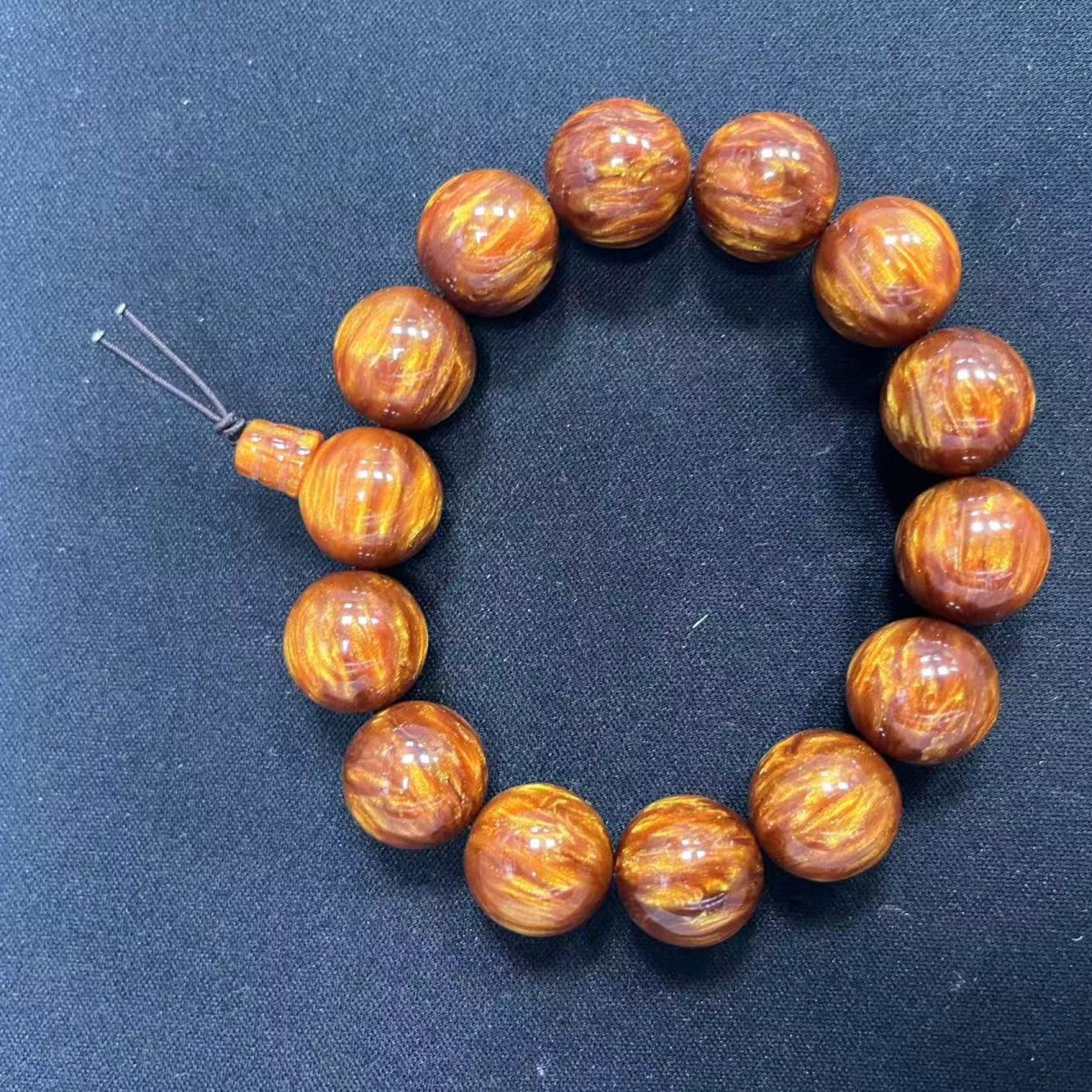 JS003 金丝圆珠精品手串 (无礼盒)