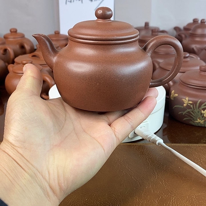 紫砂茶壶天青紫泥圆聚175cc