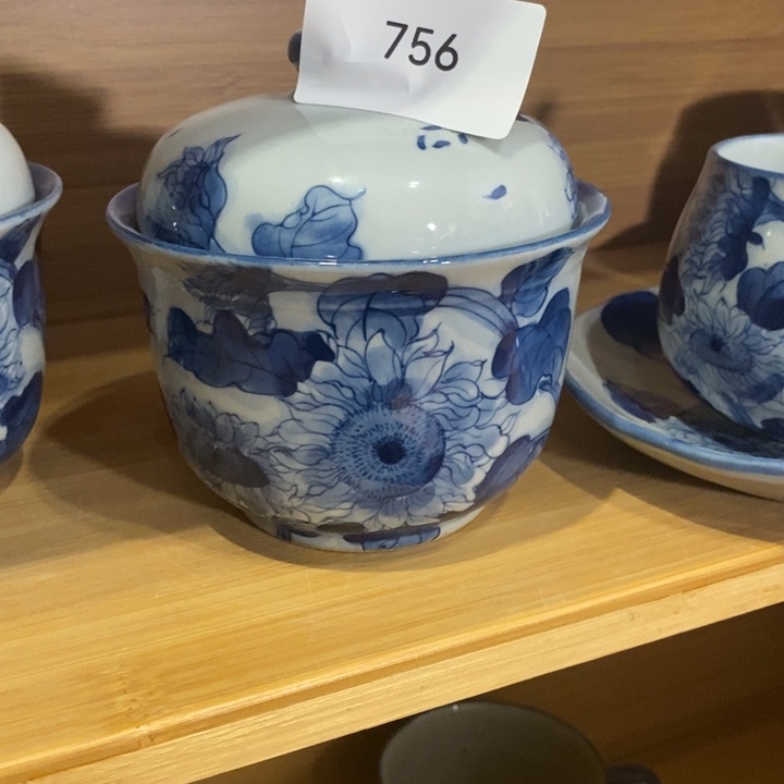 青花瓷景德镇手绘向日葵汤盅