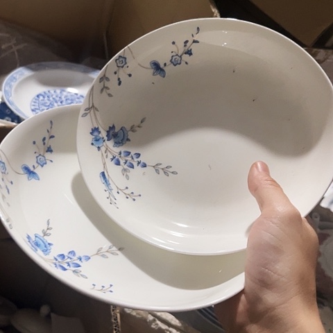 碗8寸深窝盘两个陶瓷