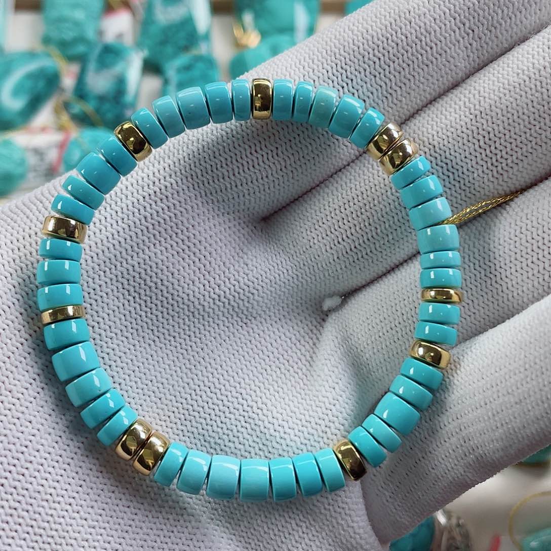 绿松石颈饰18K金镶嵌