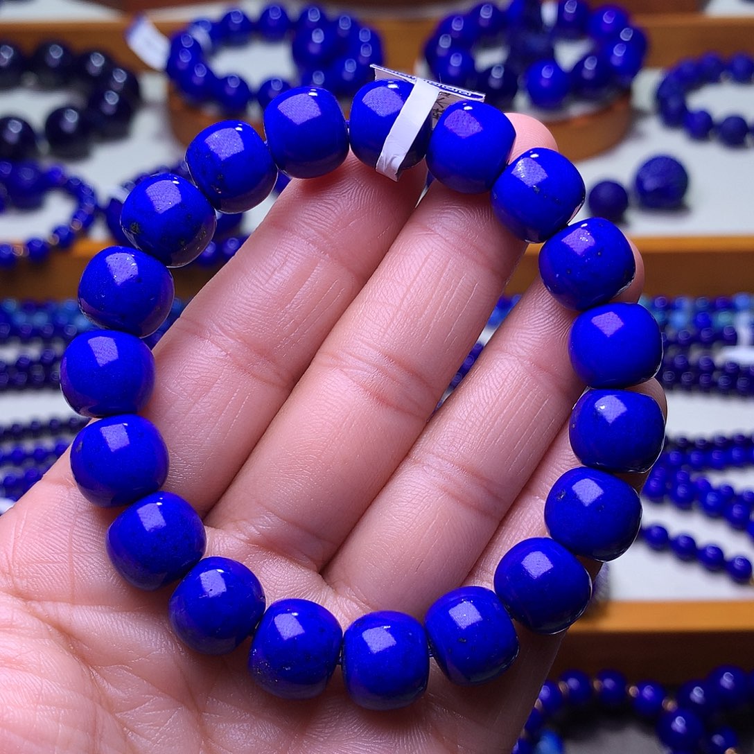 青金石未镶嵌手串11m高品克莱因蓝老型3860