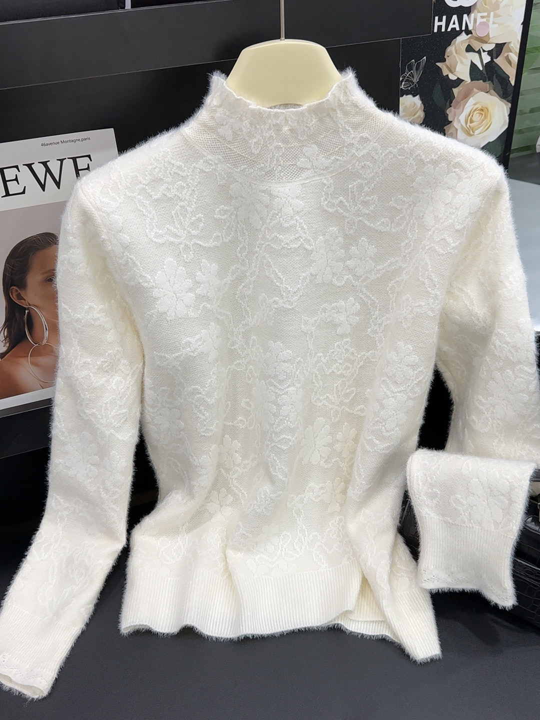 【不起球】貂绒2025新款中领打底衫女时尚洋气高级感百搭针织衫727