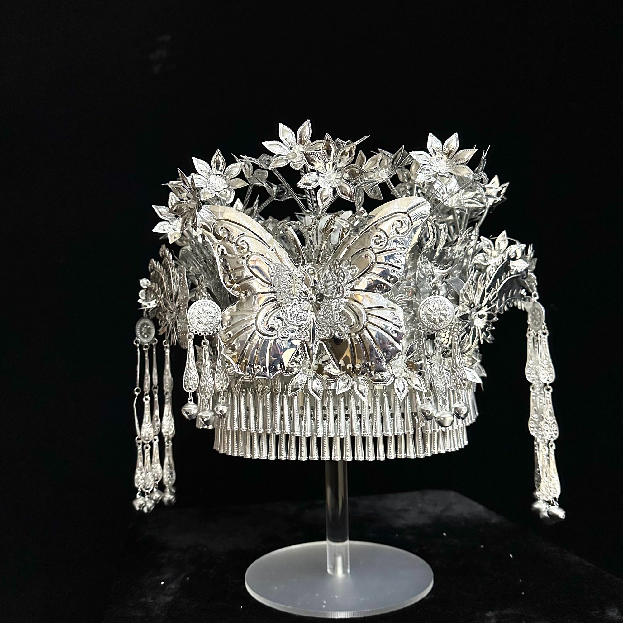 新款精致全包苗族头饰广西云南贵州不氧化不变色长流苏拍照、写真