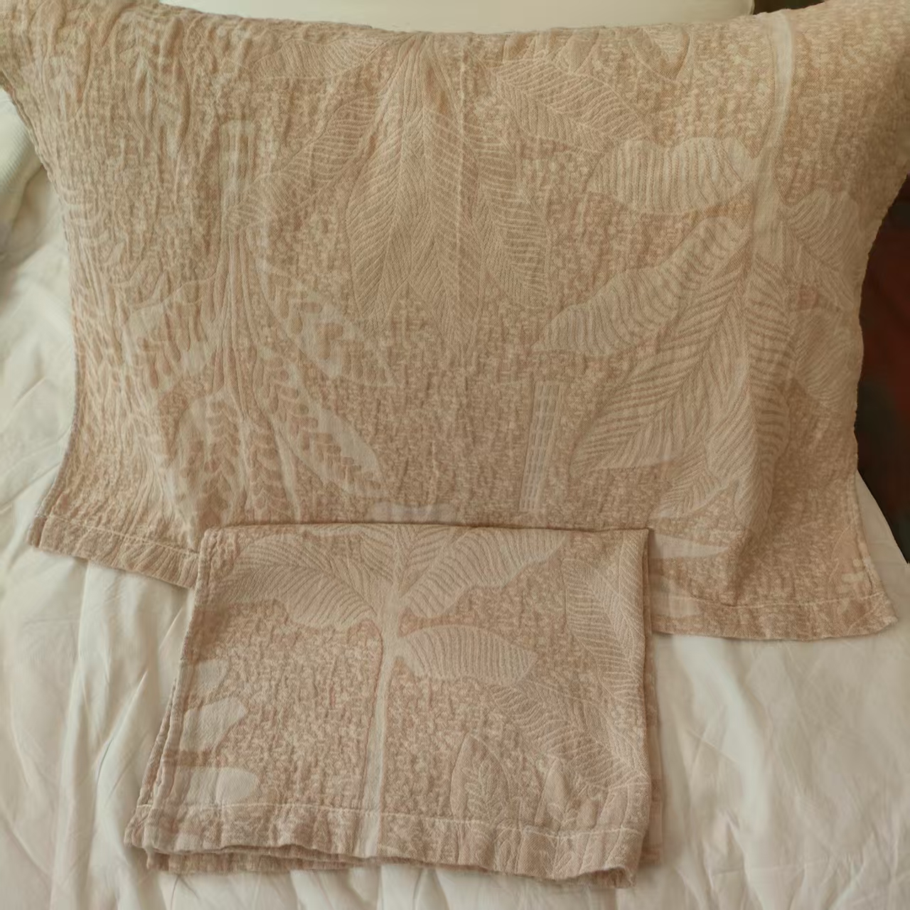 开播福利【硕间叶语】52*78纱布舒适柔软枕巾（一对装）