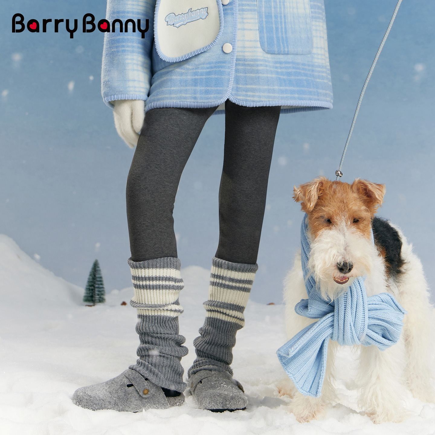 BarryBann女童加绒打底裤2025秋冬新款高弹显瘦外穿奥粒绒保暖裤