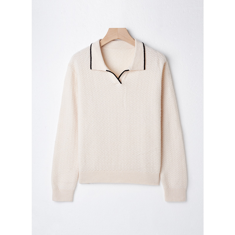 【山羊绒】翻领软糯显白百搭女  骑士  ZJ1209