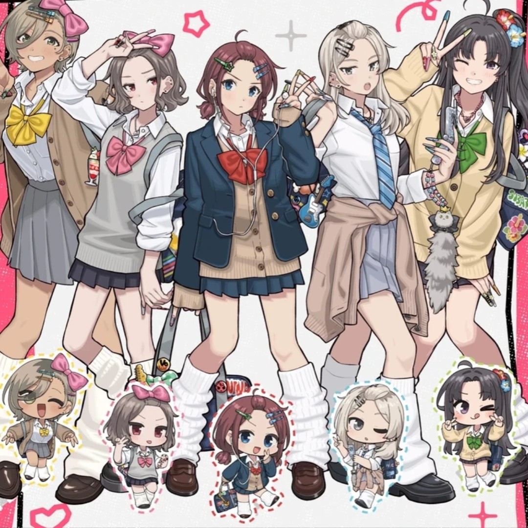 哭泣少女乐队 gbc涩谷辣妹系列 吧唧/q版吧唧/特典珠光明信片