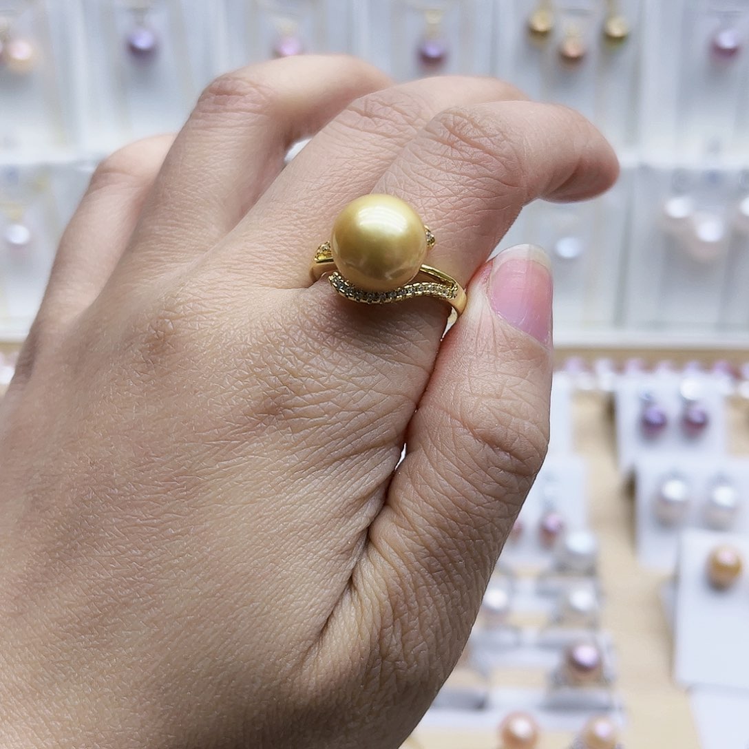 淡水珍珠戒指合金