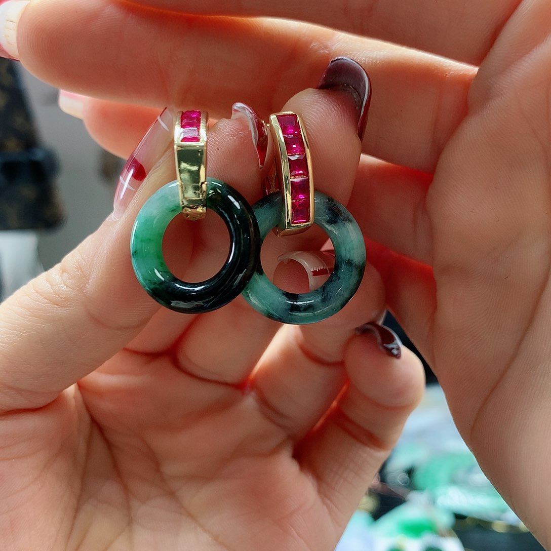 【闪购商品】翡翠耳饰未镶嵌，