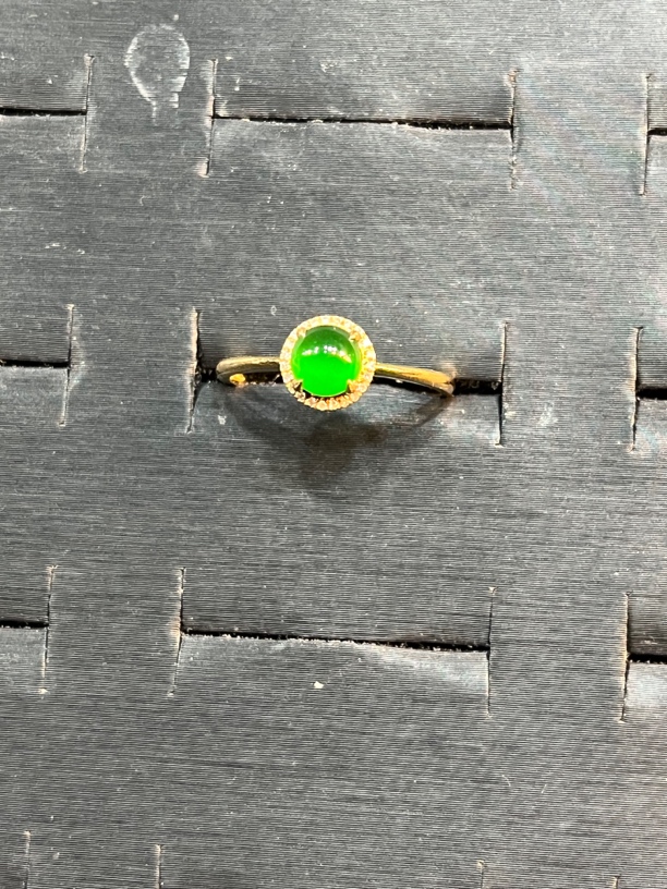 缅甸翡翠A，18k镶嵌戒指