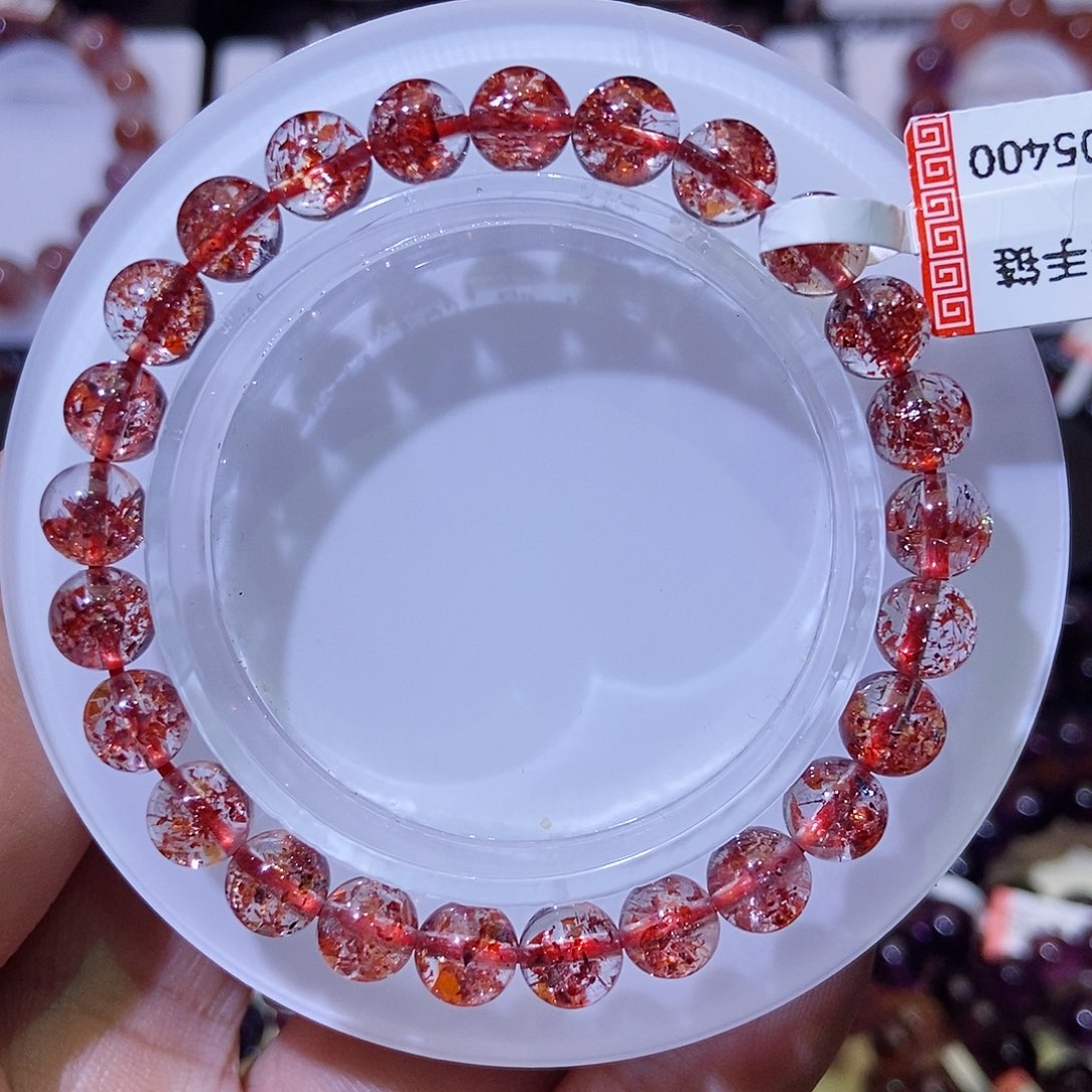 水晶手串未镶嵌正红金草莓7