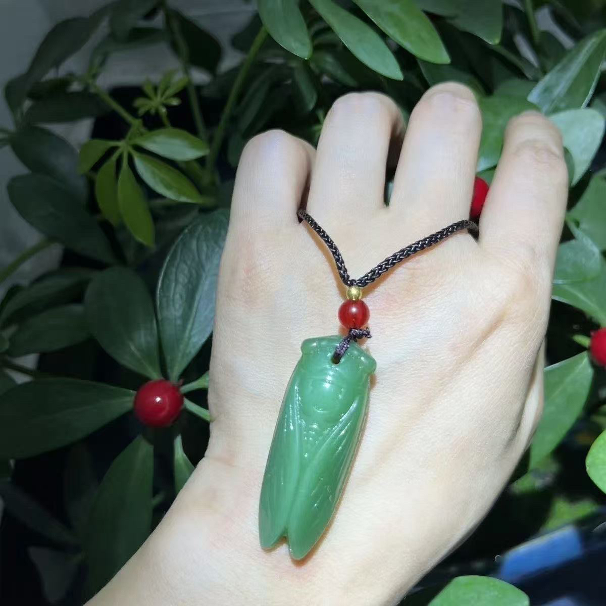 知了一鸣惊人金榜题名玉坠绿蝉挂件玉佩男女款