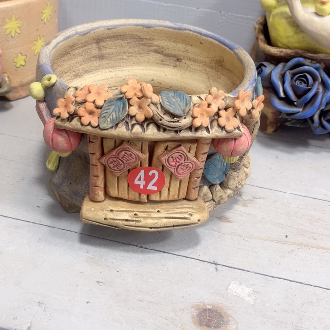 陶瓷微瑕42号陶然花盆