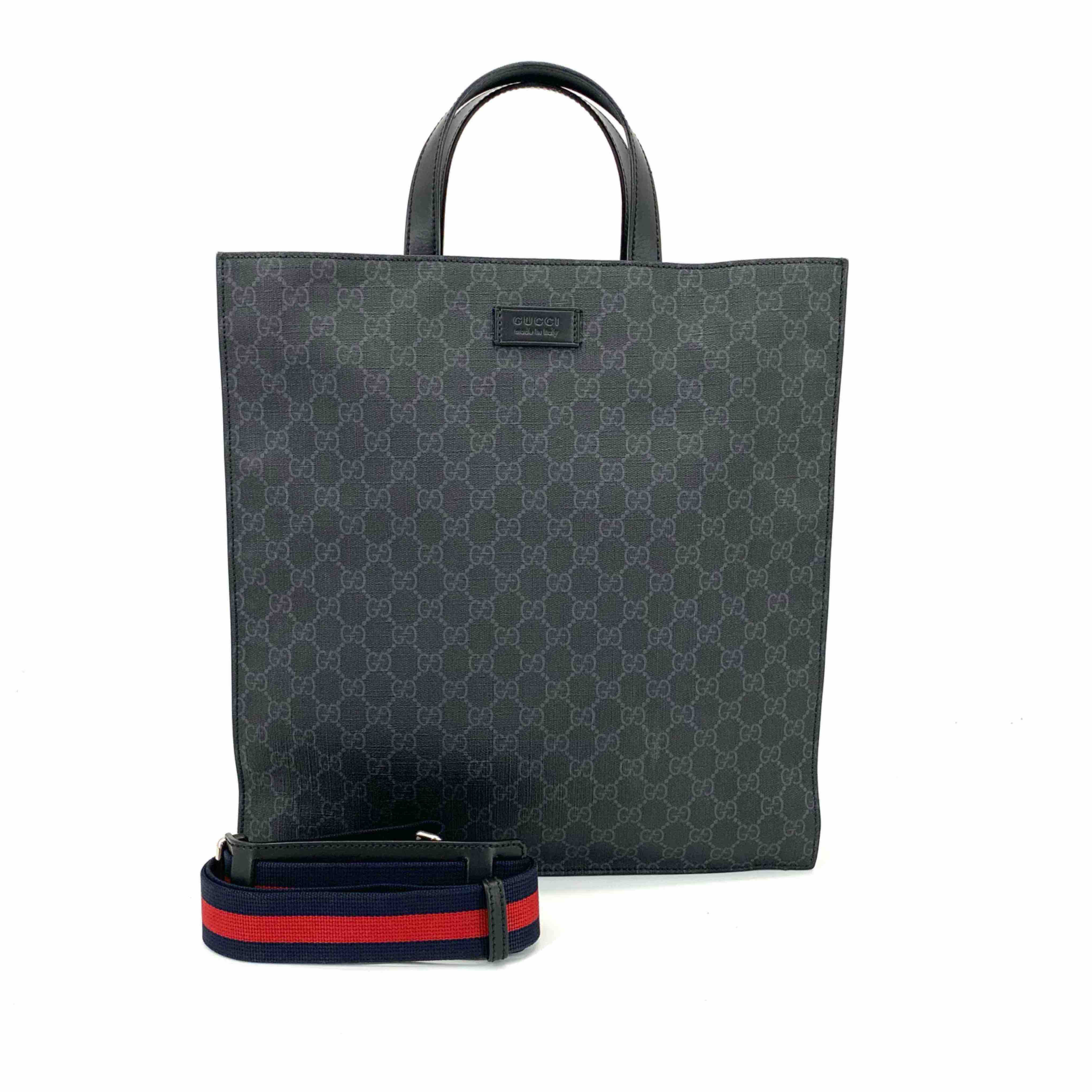 95新 GUCCI/古驰 黑老花手提托特包 尺寸36/38