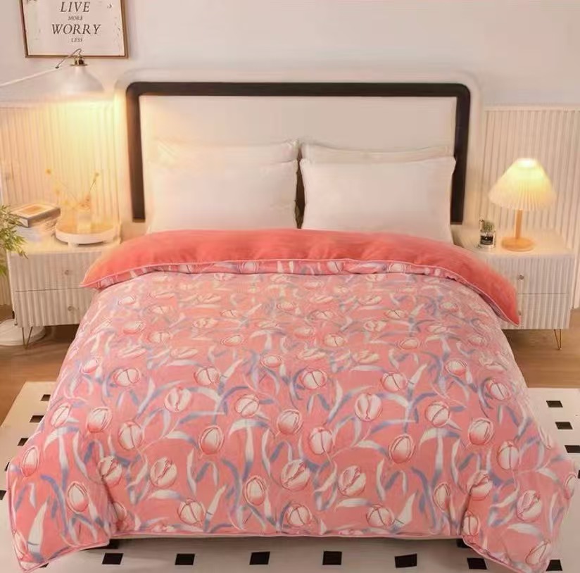 新款保暖抗寒抗菌防滑宝宝绒被子-荷兰花