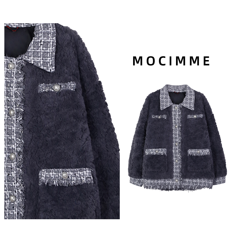 MOCIMME 【小香风】时尚新款加厚加绒翻领设计感羽绒服50338