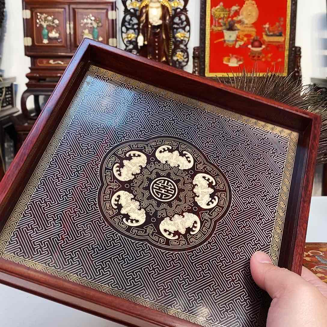 紫檀木类成套家具小叶紫檀托盘