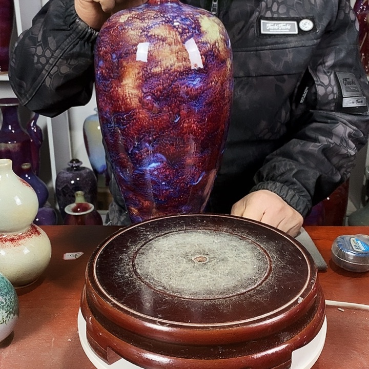 概***计尚峰钧窑作品梅瓶