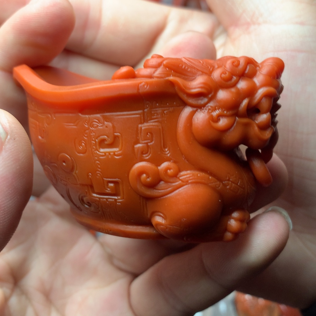 南红玛瑙未镶嵌1龙首杯