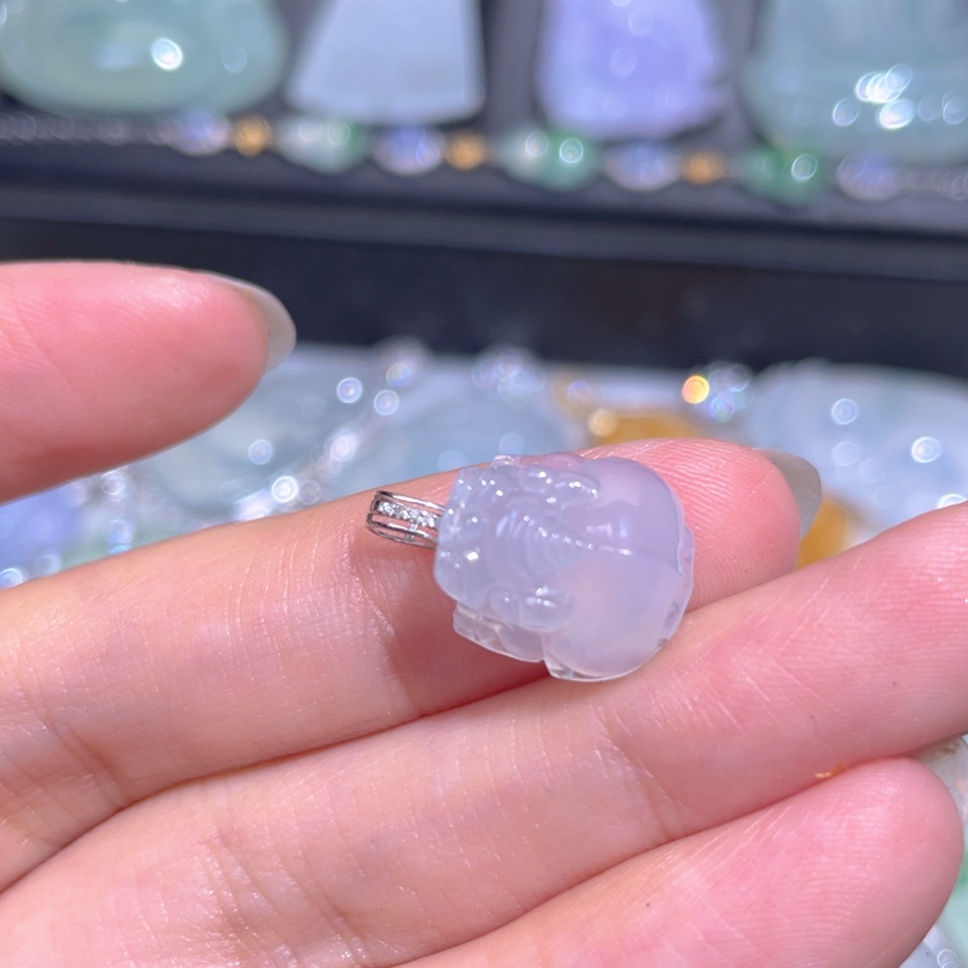 颈饰18K金镶嵌翡翠翡翠