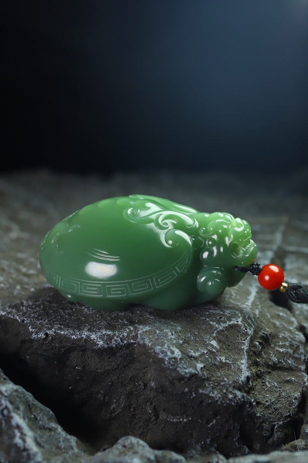 和田玉碧玉龙龟纳福