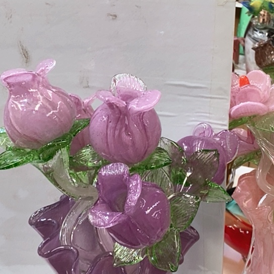 琉璃6支夜光玫瑰高45厘米宽6厘米