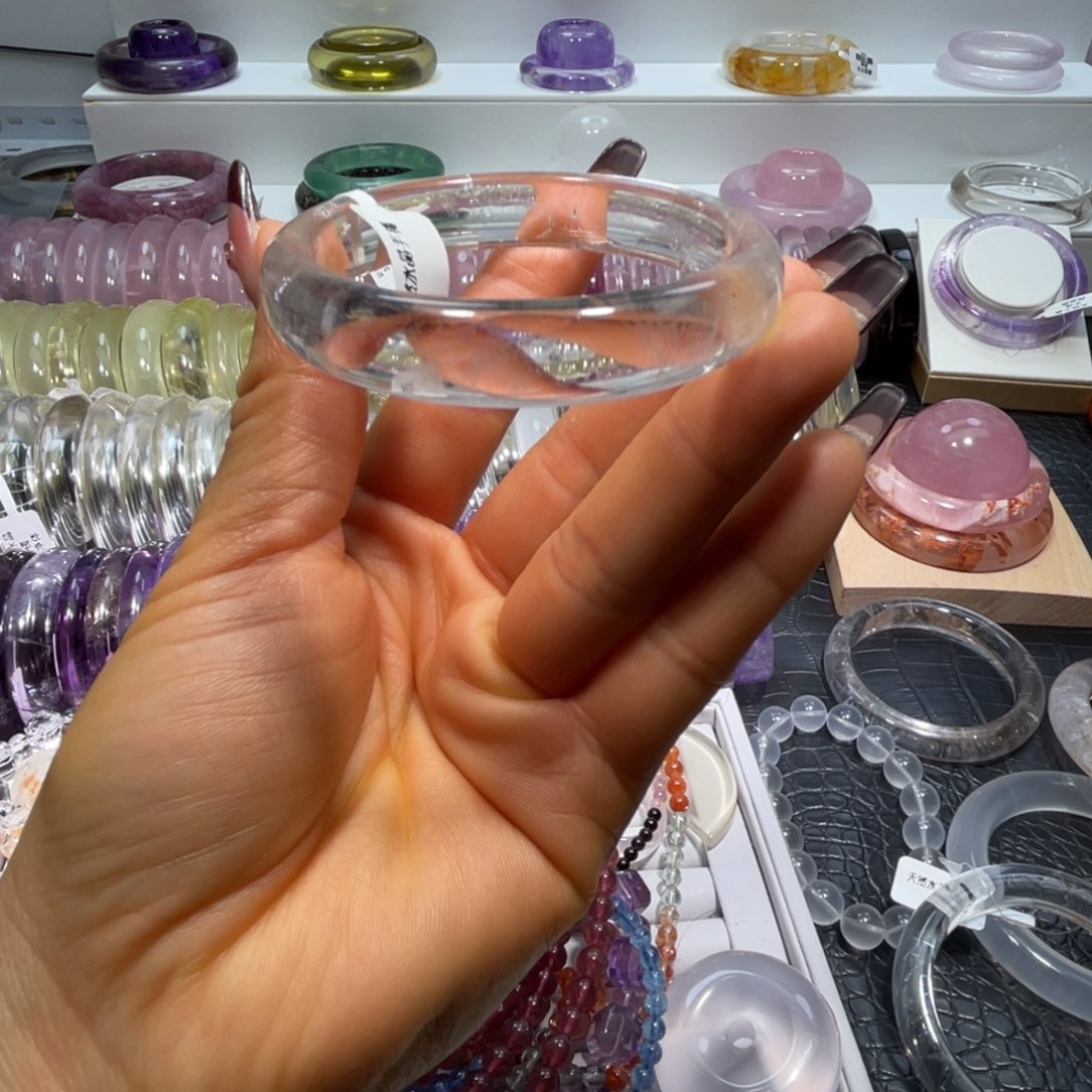 水晶手镯56圈口3号未镶嵌