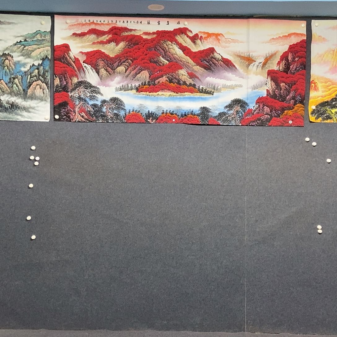 国画小八尺山水一副