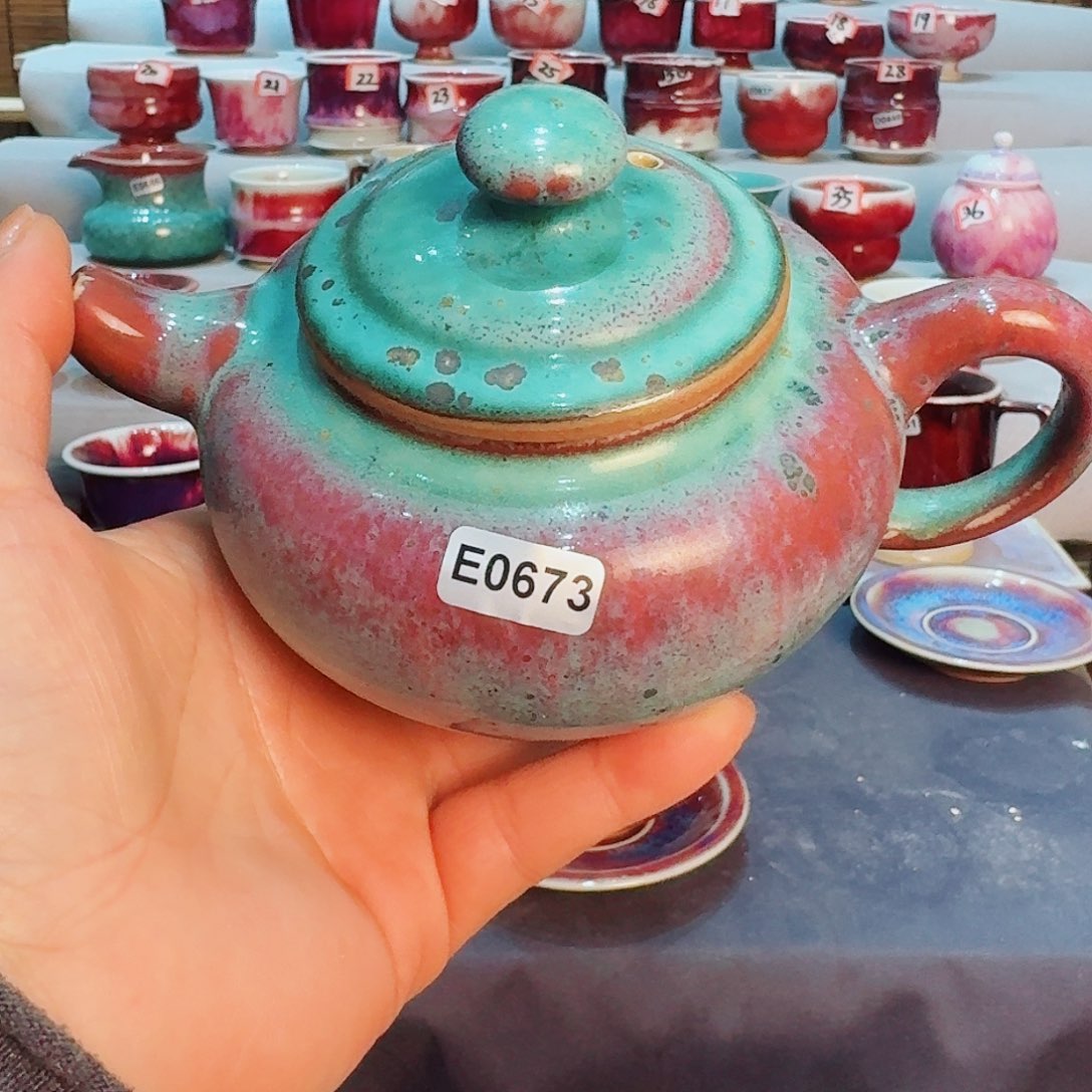 瓷片微瑕钧瓷主人杯摆件工艺品