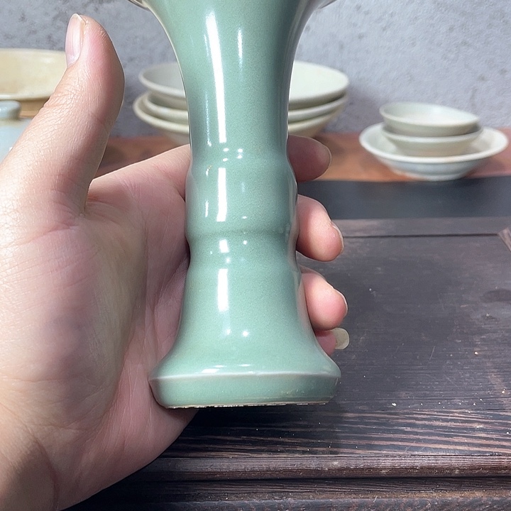 侘***寂龙泉窑梅子青花孤