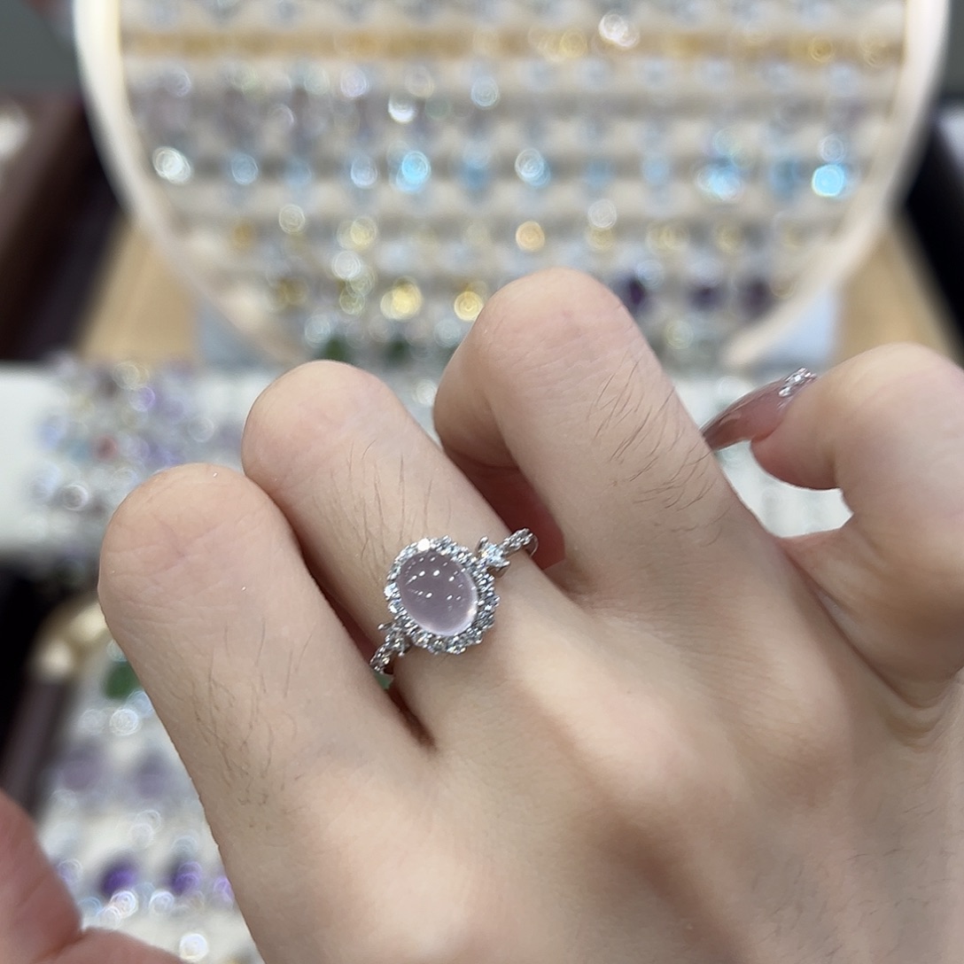 银S925镶嵌戒指萤石