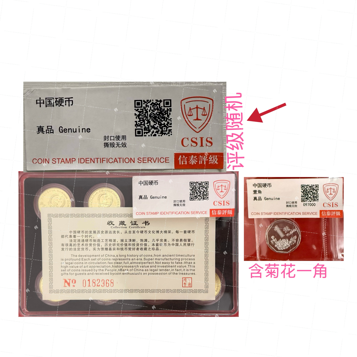 法定货币（退市钱币）门枚91-01含菊花一角单枚保真保真评级随机发