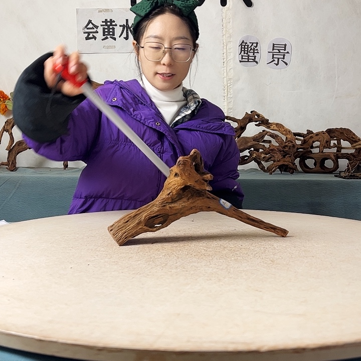 新年快乐沉木造景