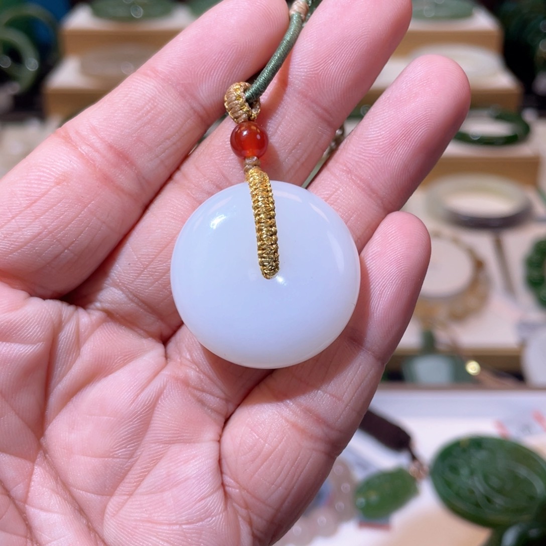 和田玉高品白玉平安扣未镶嵌