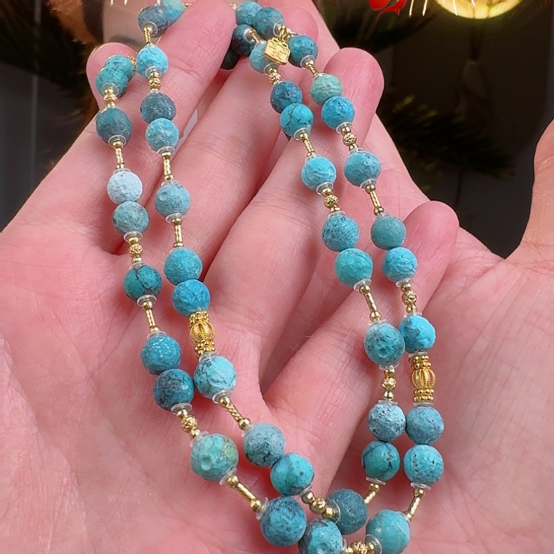 绿松石珠宝奇石18K金镶嵌