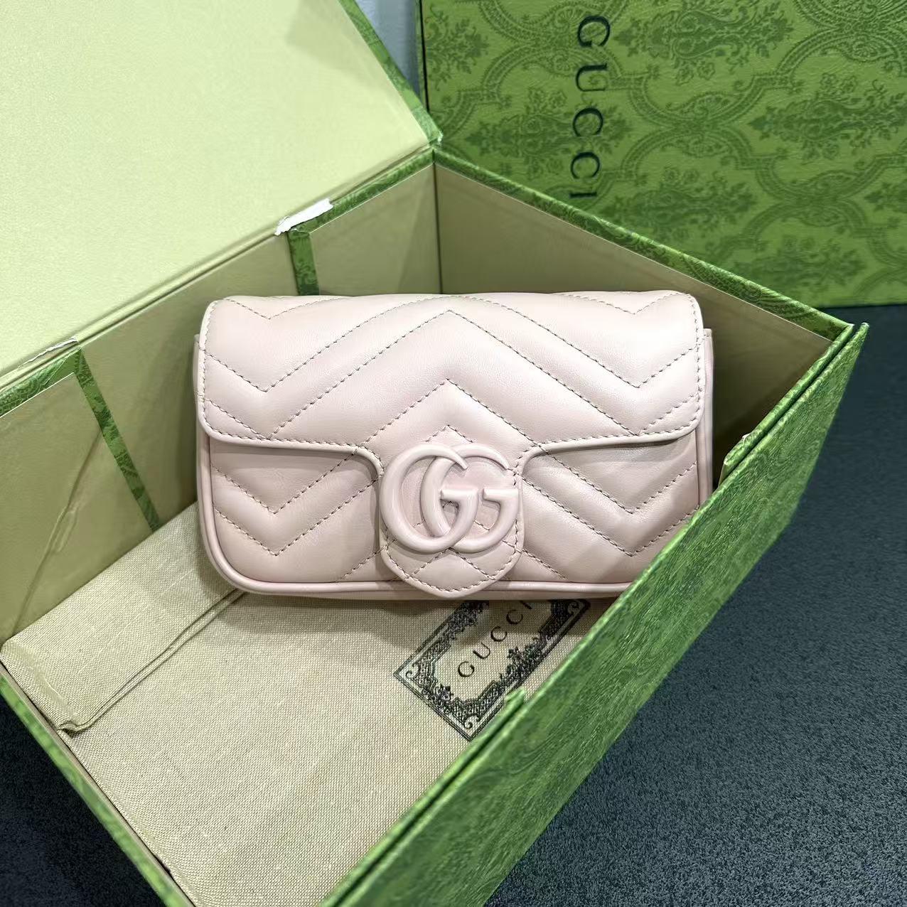 未使用 GUCCI/古驰 壹所奢品GUCCI 马蒙mini 粉标 