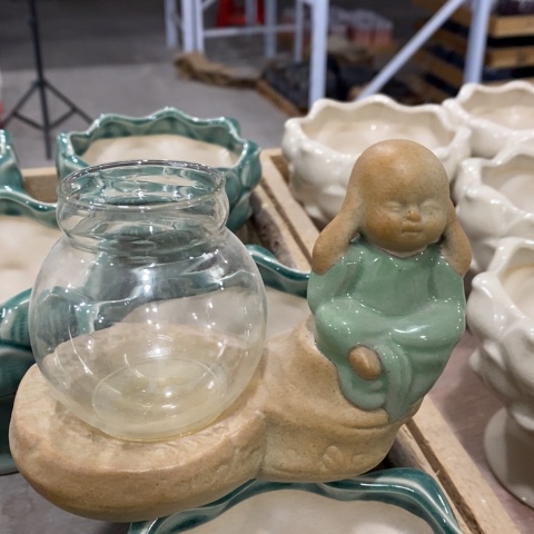 陶瓷水培绿色和尚13313133133131