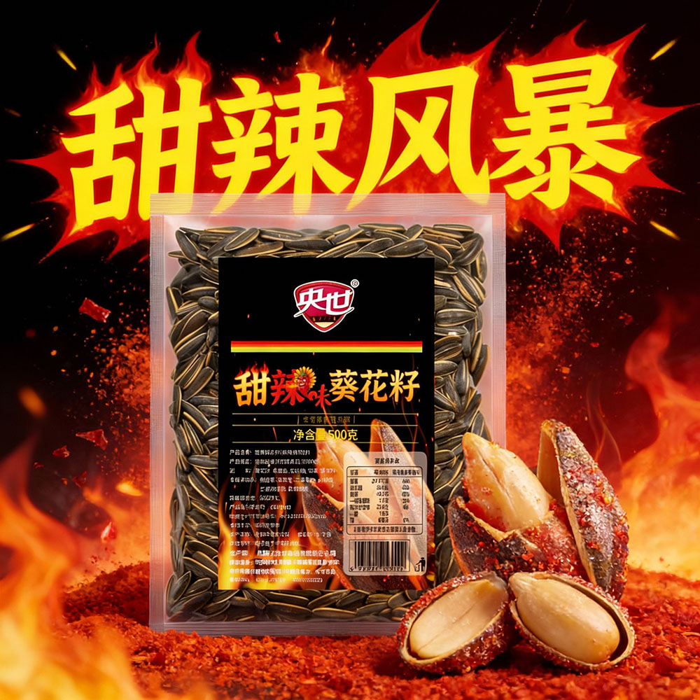 瓜子福利多多 甜辣味葵花籽500g大包装咸鲜味甜微微辣