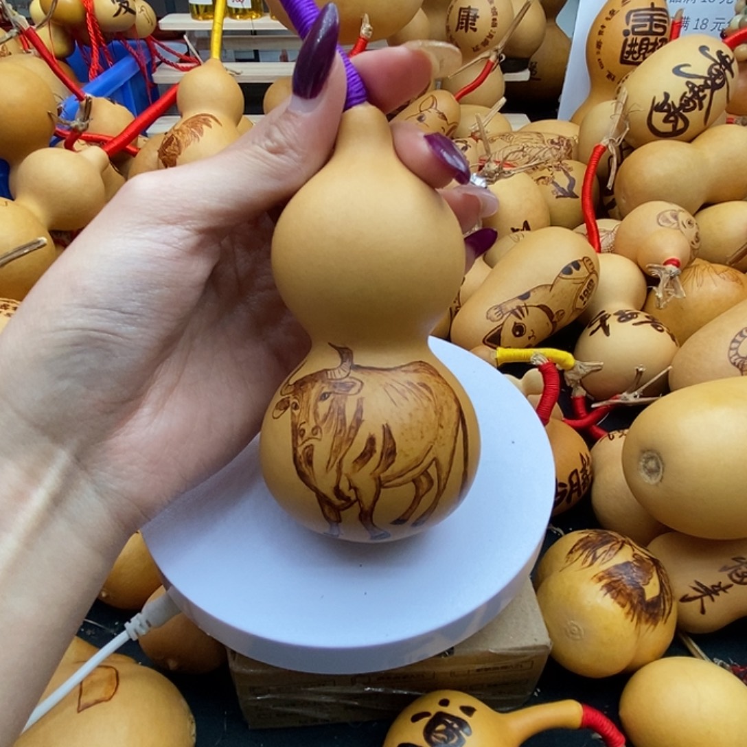 静***然香榧木葫芦工艺品