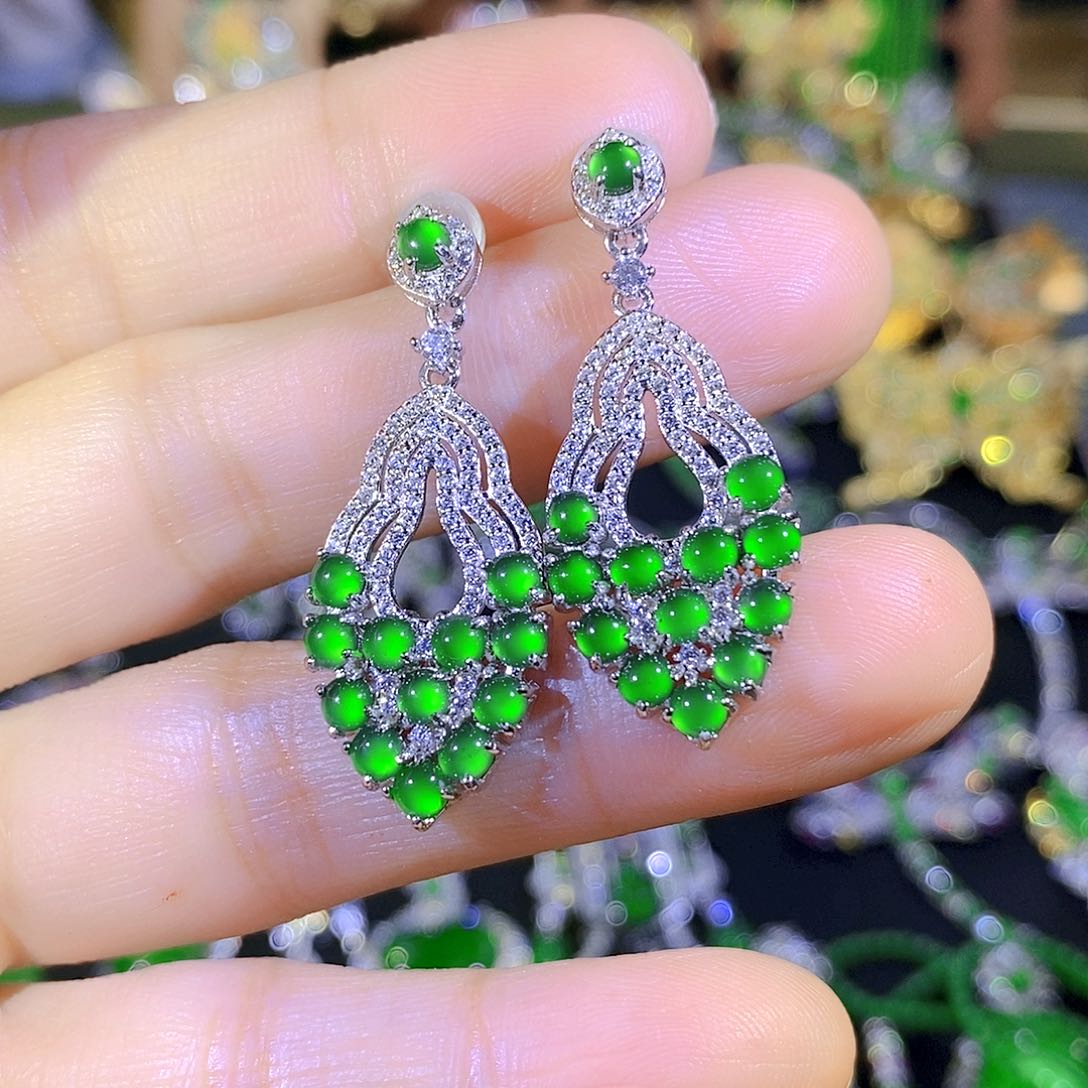 吊坠(不含链)银S925镶嵌翡翠