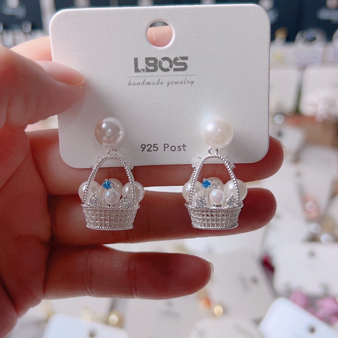 琉璃纯铜合金耳环的