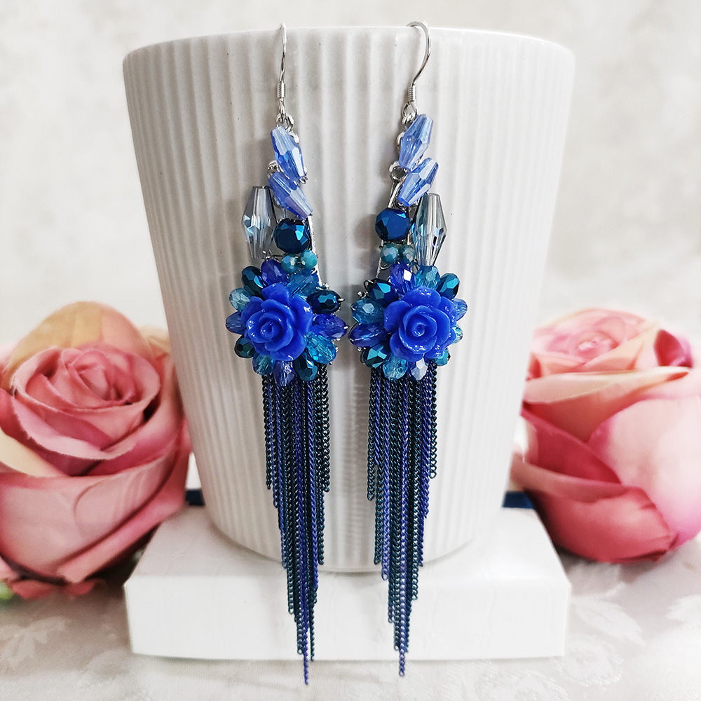 铜合金耳饰 民族风长款流苏手工耳环  新款1820